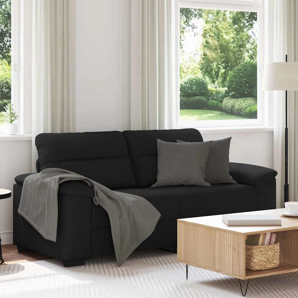 Dvivietė sofa, juoda, 180x81x84 cm, audinys