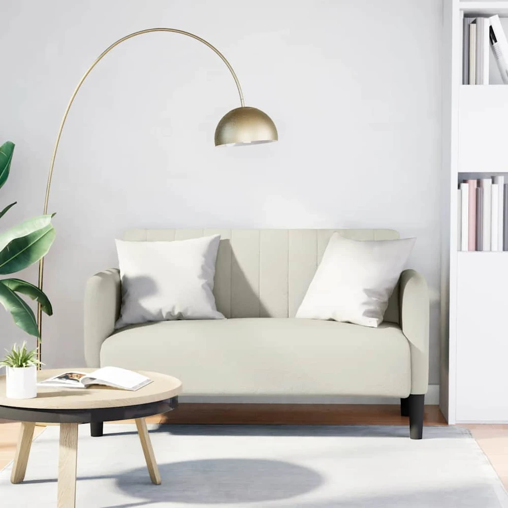 Dvivietė sofa, kreminės spalvos, 109 cm, aksominė