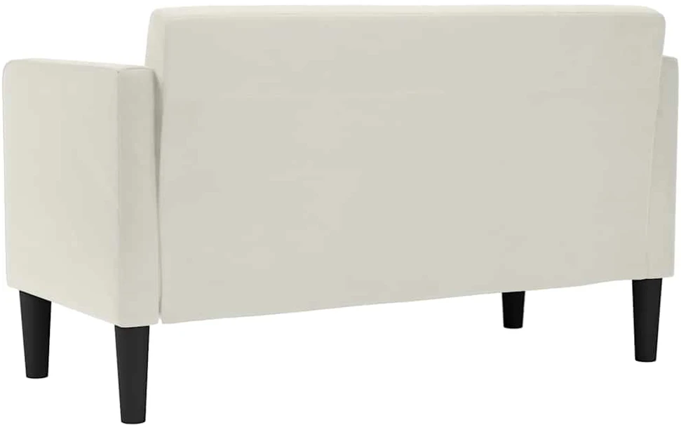 Dvivietė sofa, kreminės spalvos, 111 cm, aksominė
