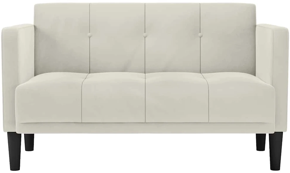 Dvivietė sofa, kreminės spalvos, 111 cm, aksominė