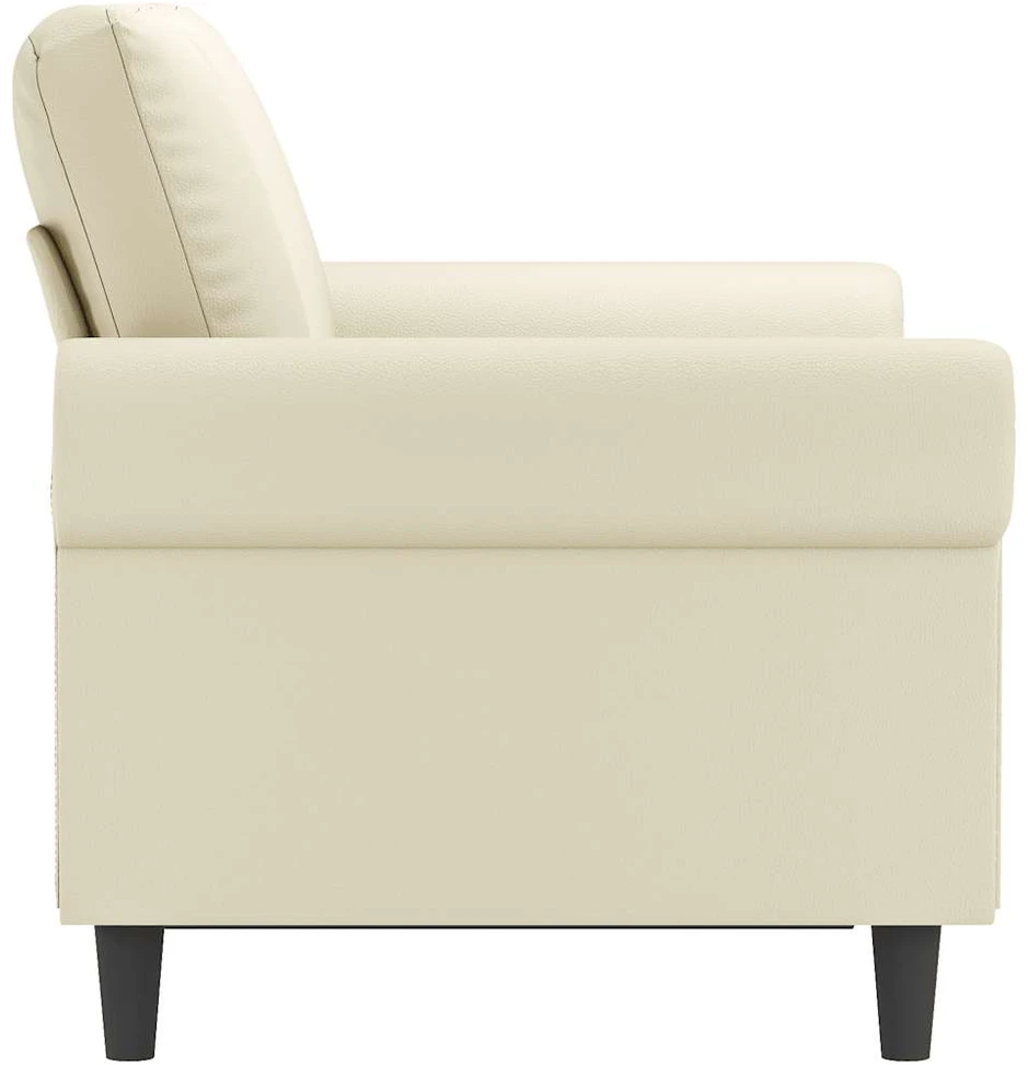 Dvivietė sofa, kreminės spalvos, 120cm, dirbtinė oda