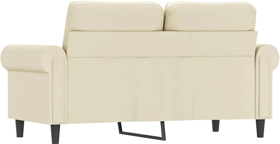 Dvivietė sofa, kreminės spalvos, 120cm, dirbtinė oda
