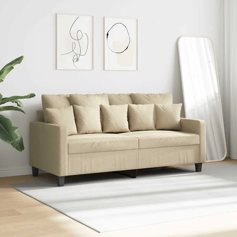 Dvivietė sofa, kreminės spalvos, 140cm, audinys