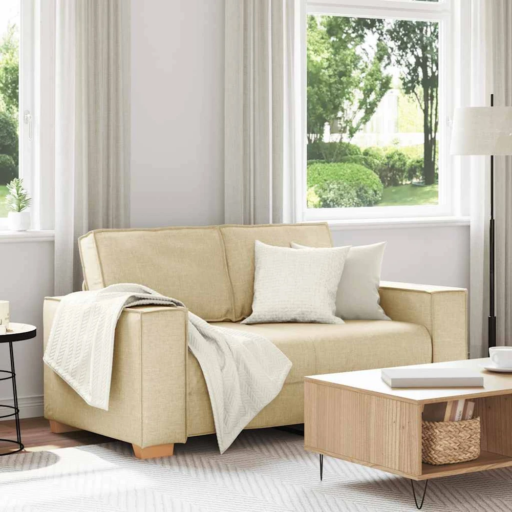 Dvivietė sofa, kreminės spalvos, 160x78x84 cm, audinys
