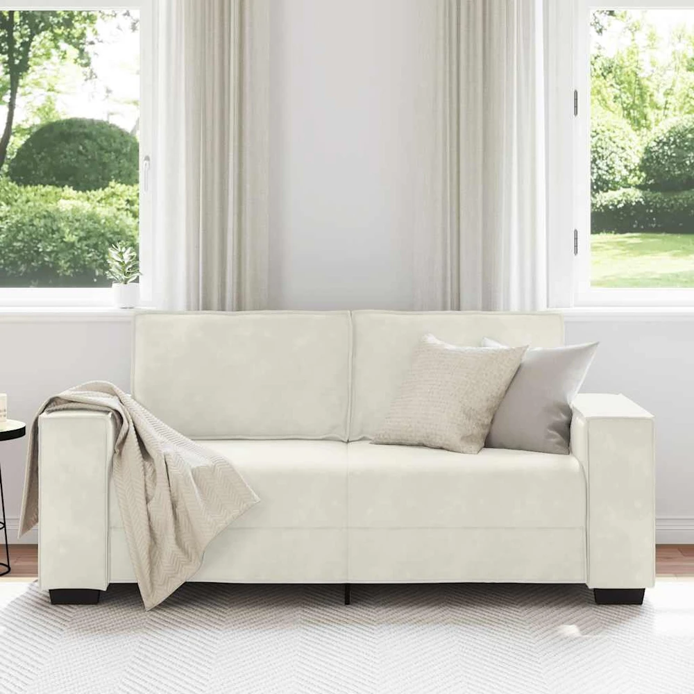 Dvivietė sofa, kreminės spalvos, 180x78x84 cm, aksominė