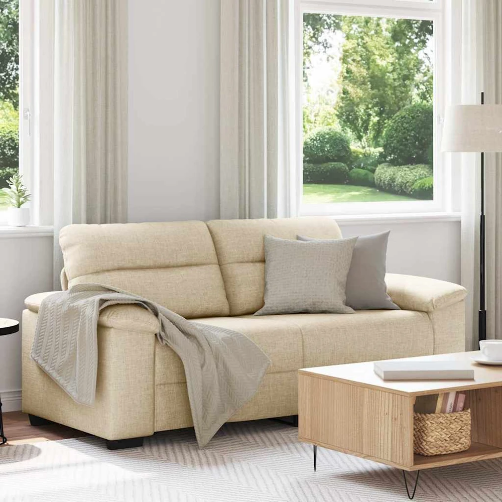Dvivietė sofa, kreminės spalvos, 180x81x84 cm, audinys