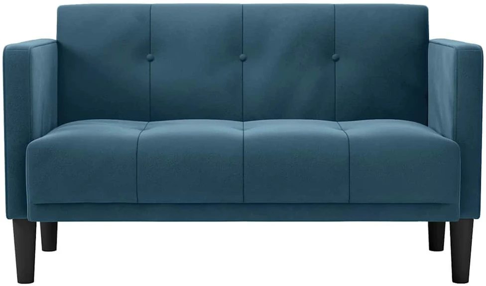 Dvivietė sofa, mėlyna, 111 cm, aksomas