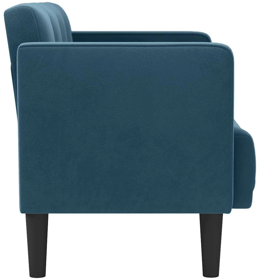 Dvivietė sofa, mėlyna, 111 cm, aksomas