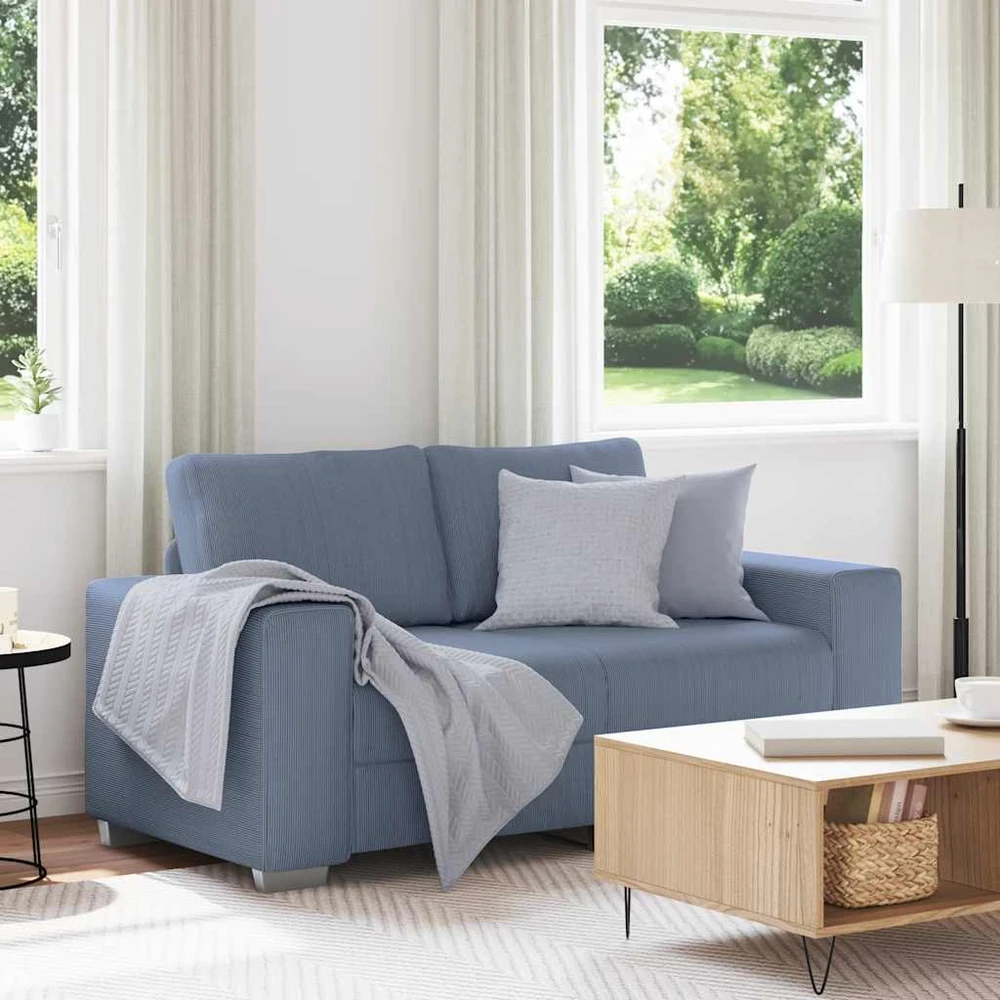Dvivietė sofa, mėlyna, 160x77x82 cm, velvetas, audinys