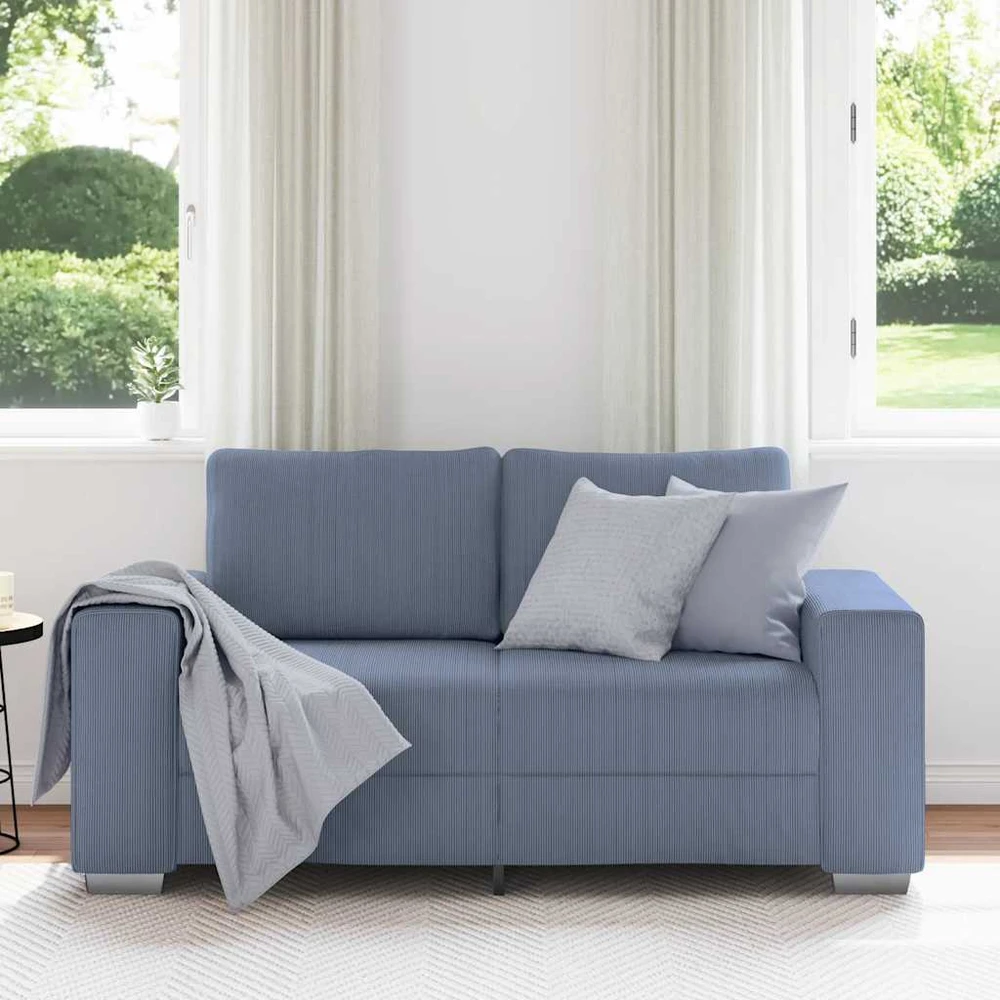 Dvivietė sofa, mėlyna, 160x77x82 cm, velvetas, audinys