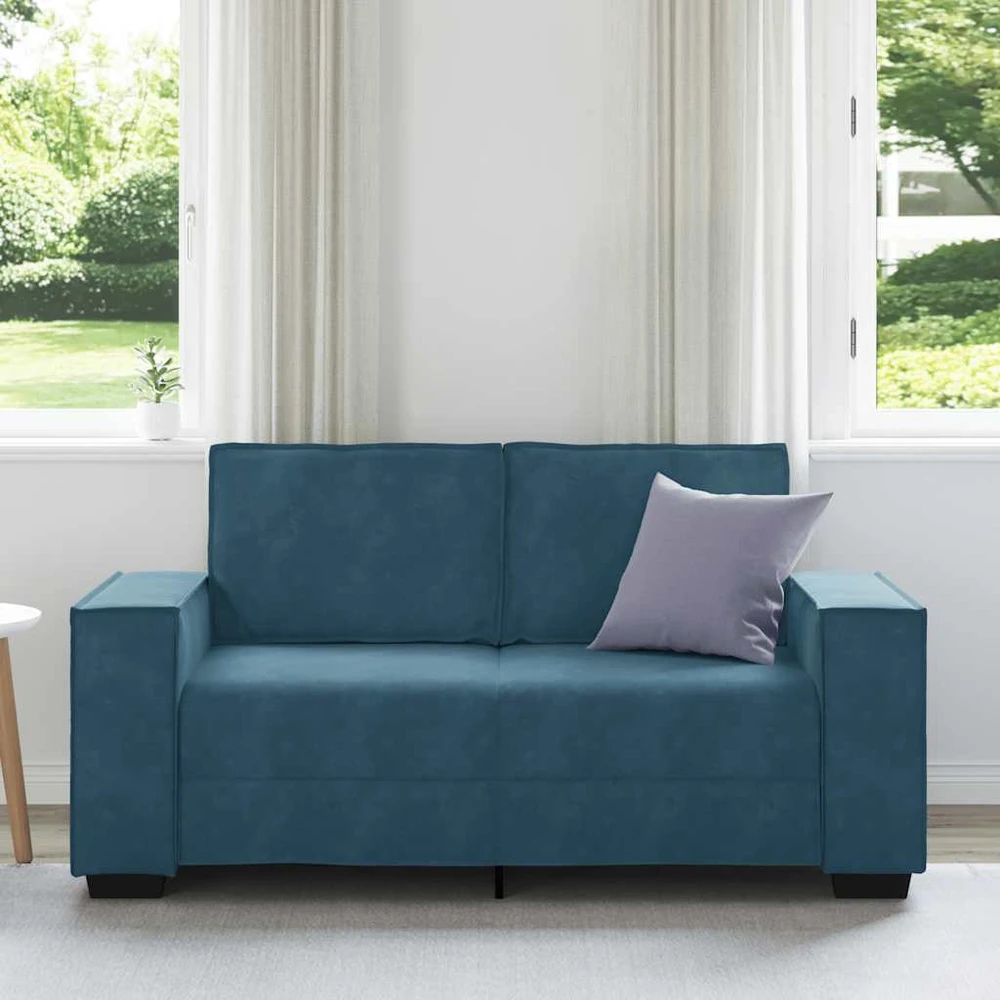 Dvivietė sofa, mėlyna, 160x78x84 cm, aksominis