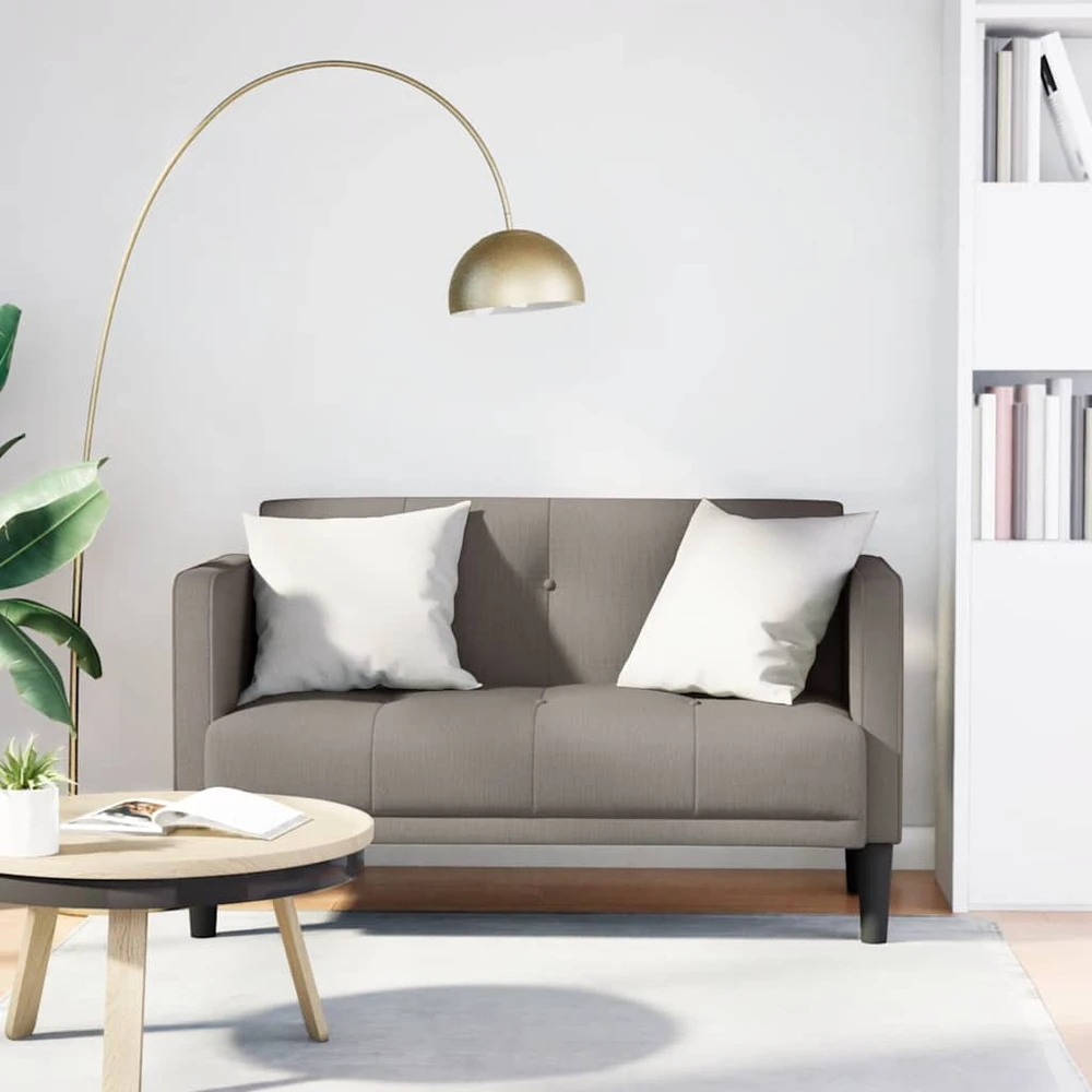 Dvivietė sofa, pilkai ruda, 111 cm, audinys