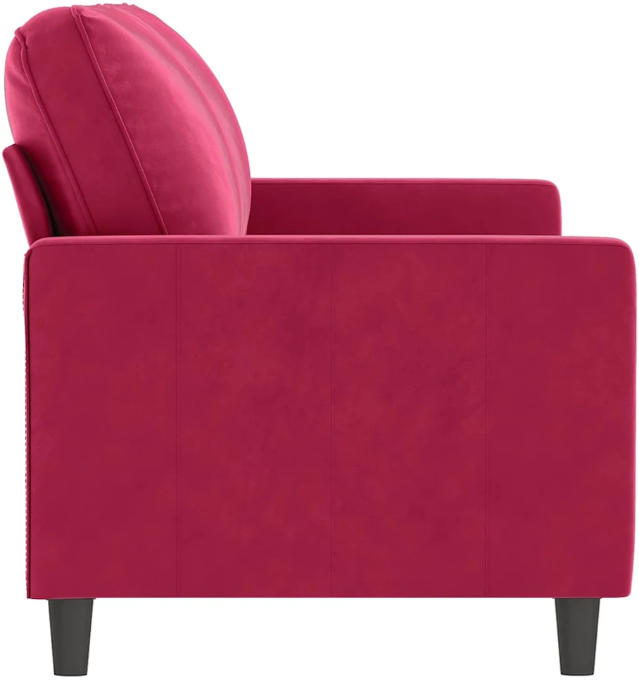 Dvivietė sofa, raudonojo vyno spalvos, 140cm, aksomas