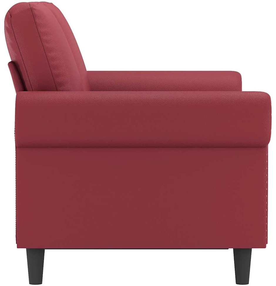 Dvivietė sofa, raudonojo vyno spalvos, 120cm, dirbtinė oda
