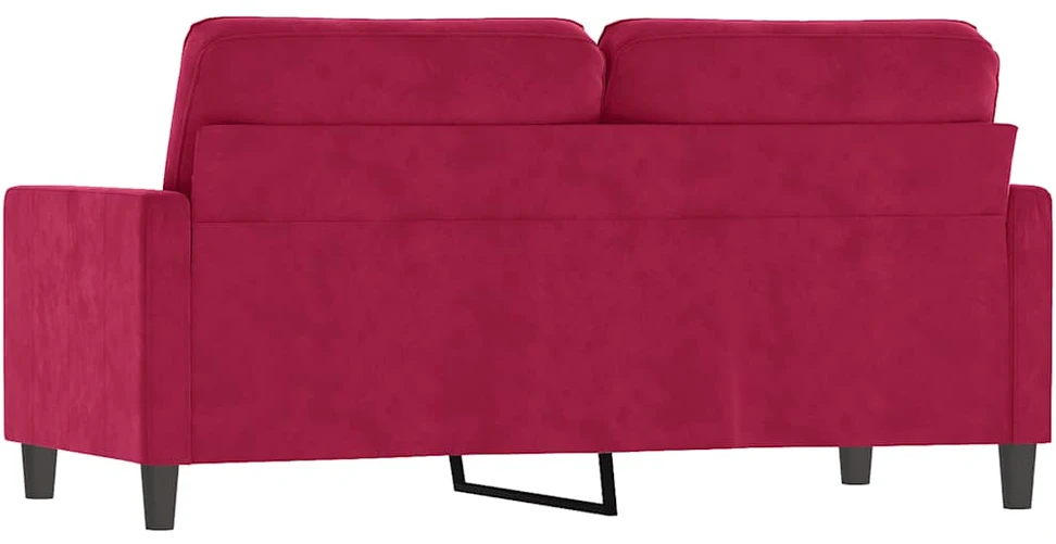 Dvivietė sofa, raudonojo vyno spalvos, 140cm, aksomas