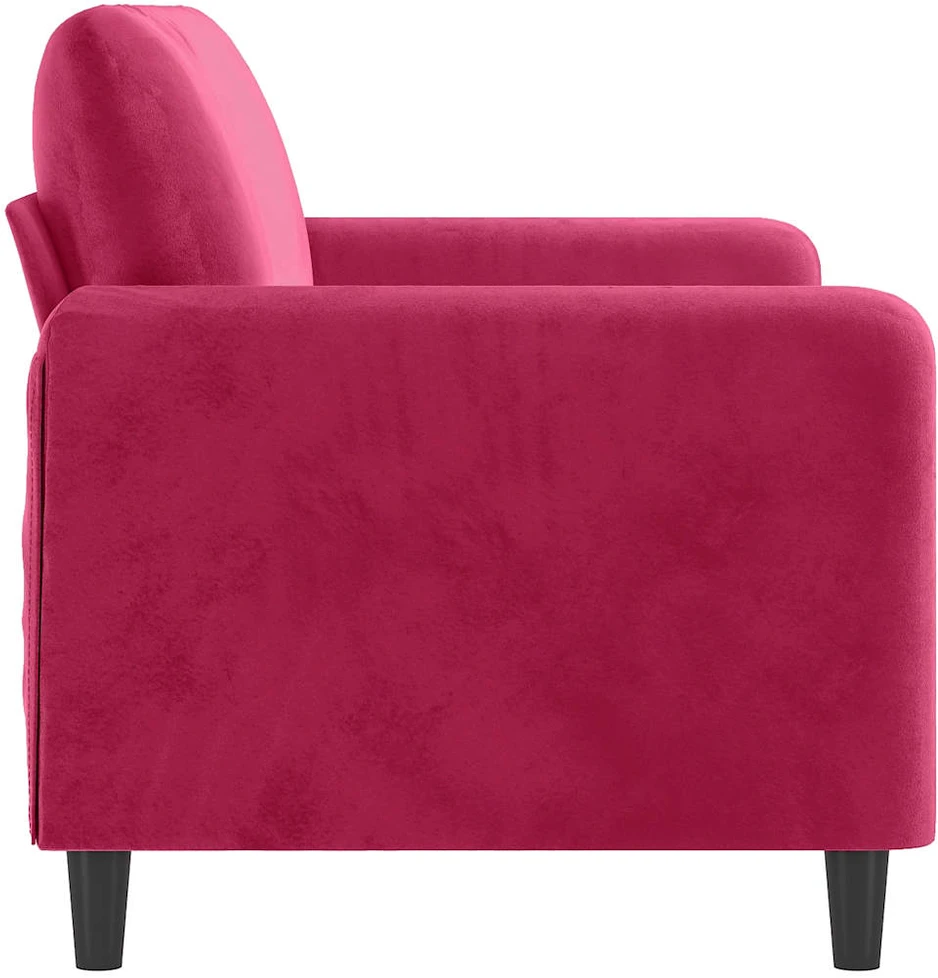 Dvivietė sofa, raudonojo vyno spalvos, 140cm, aksomas