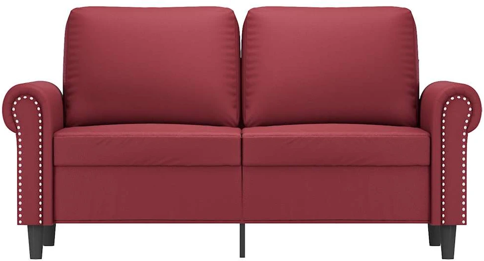 Dvivietė sofa, raudonojo vyno spalvos, 120cm, dirbtinė oda