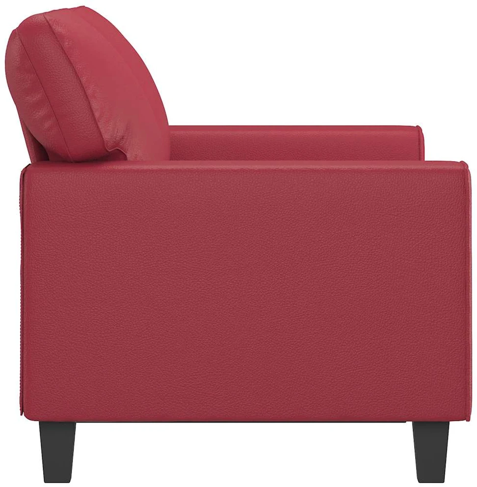 Dvivietė sofa, raudonojo vyno spalvos, 120cm, dirbtinė oda