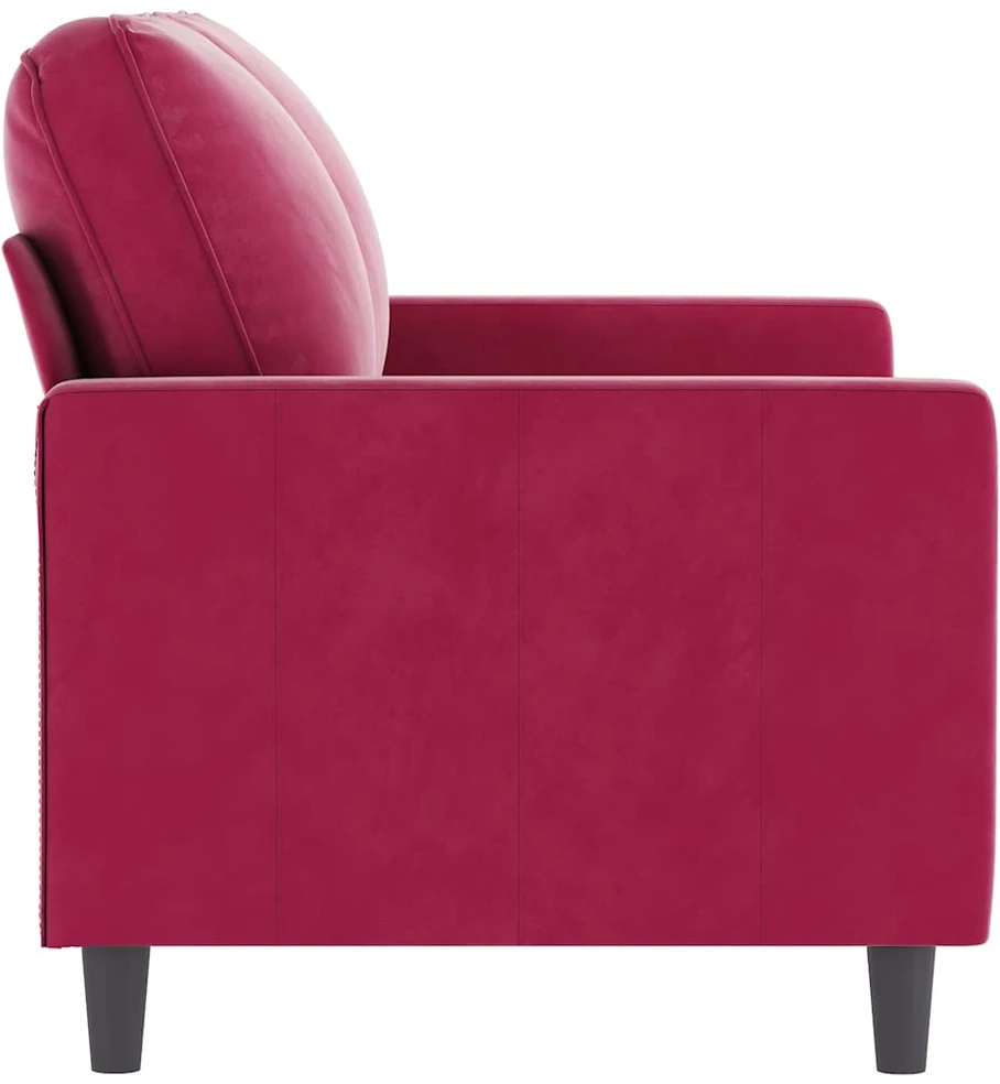 Dvivietė sofa, raudonojo vyno spalvos, 120cm, aksomas