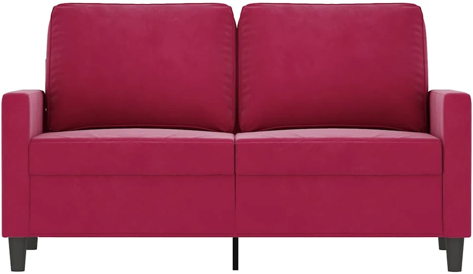 Dvivietė sofa, raudonojo vyno spalvos, 120cm, aksomas
