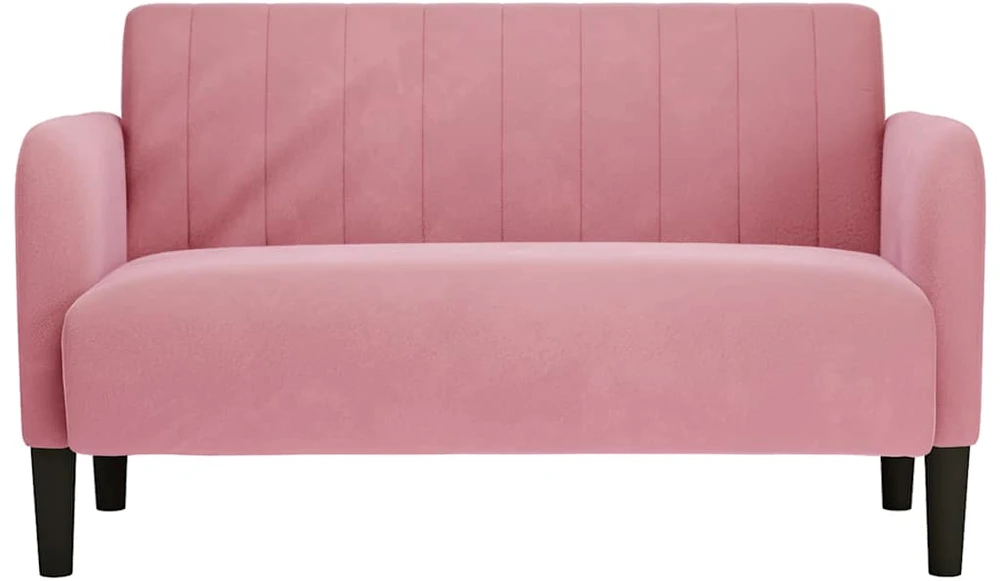 Dvivietė sofa, rožinė, 109 cm, aksomas