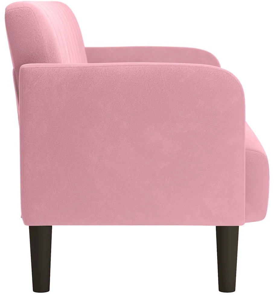 Dvivietė sofa, rožinė, 109 cm, aksomas
