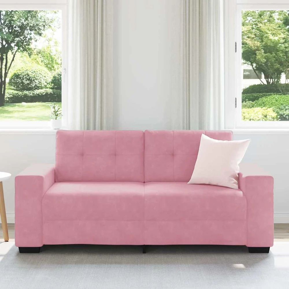 Dvivietė sofa, rožinė, 180x77x82 cm, aksomas