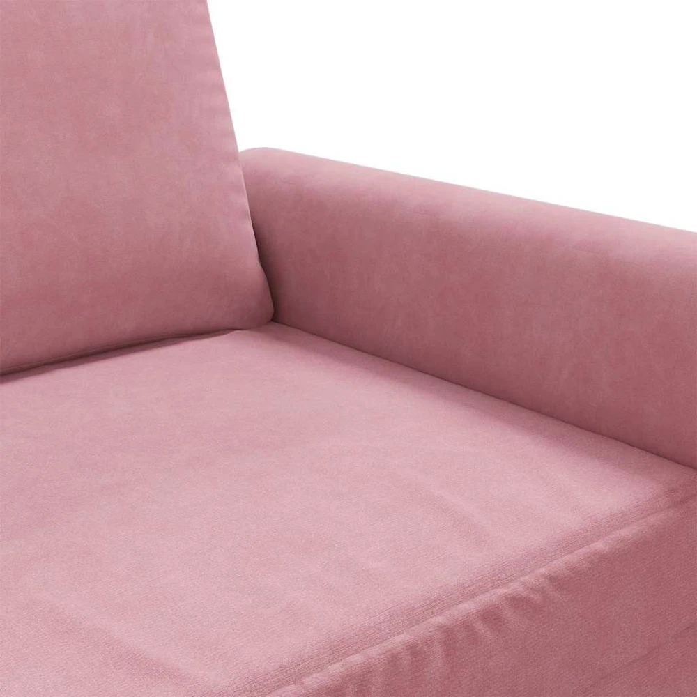 Dvivietė sofa, rožinės spalvos, 140cm, aksomas