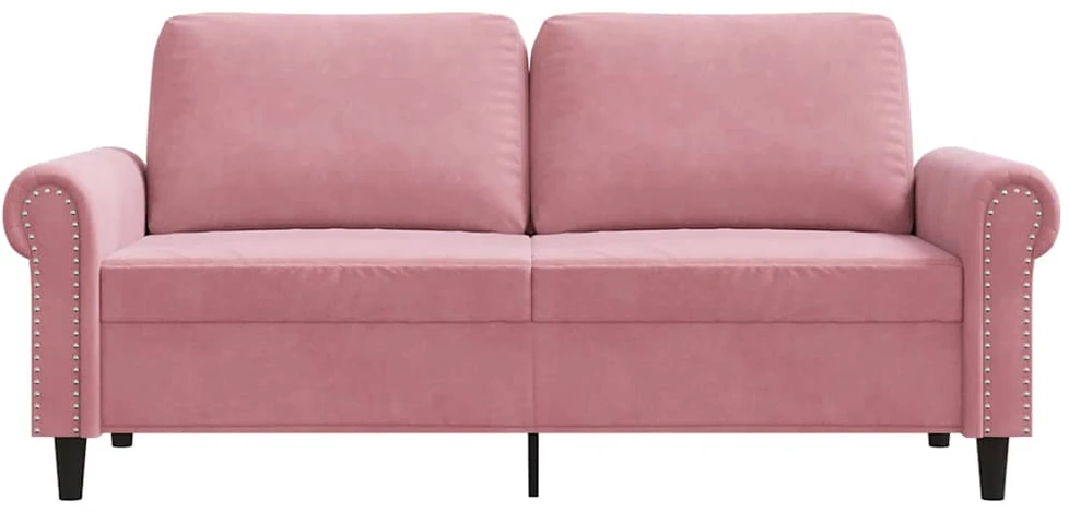 Dvivietė sofa, rožinės spalvos, 140cm, aksomas