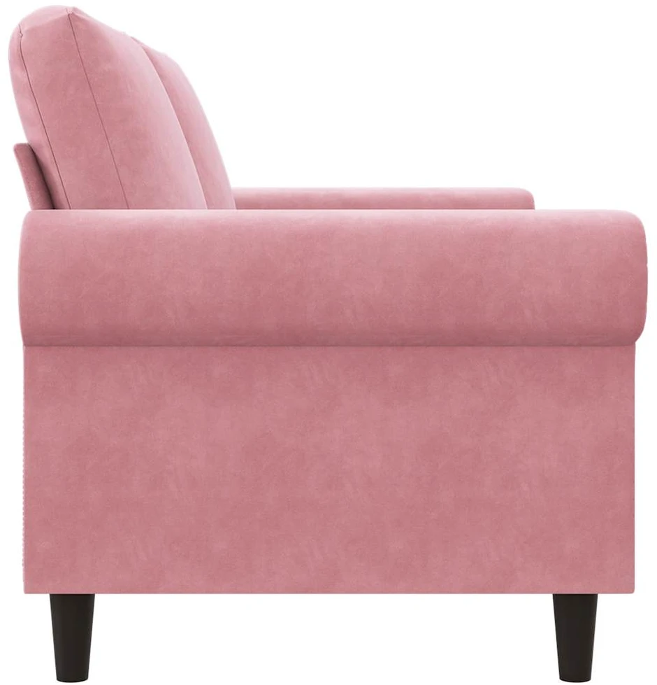 Dvivietė sofa, rožinės spalvos, 140cm, aksomas