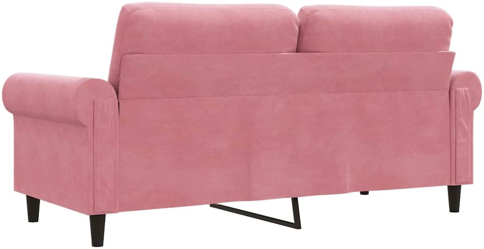 Dvivietė sofa, rožinės spalvos, 140cm, aksomas