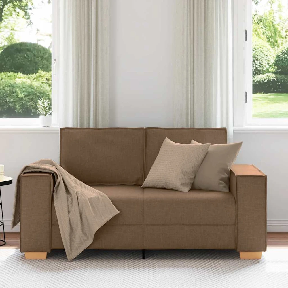 Dvivietė sofa, ruda, 160x78x84 cm, audinys