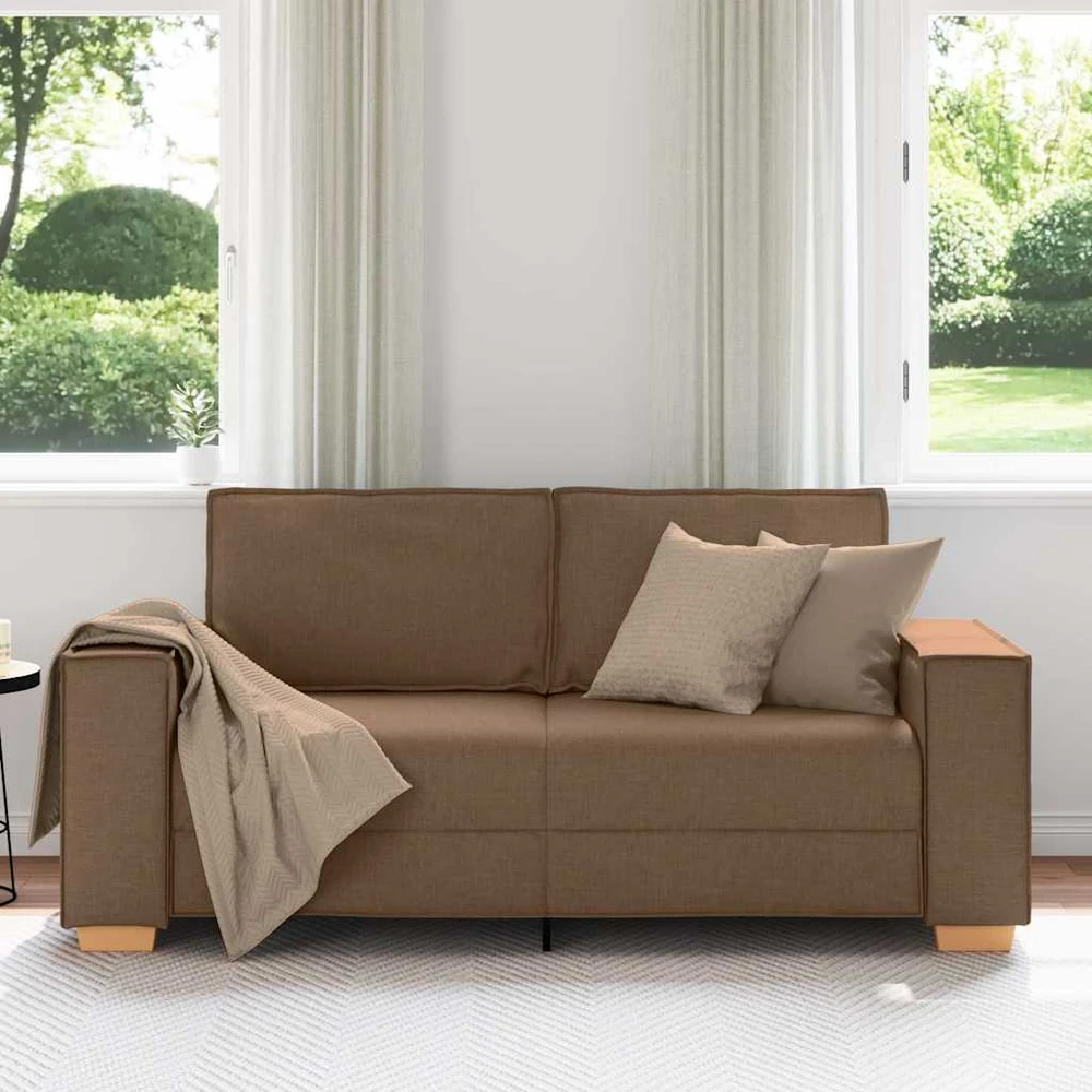 Dvivietė sofa, ruda, 180x78x84 cm, audinys