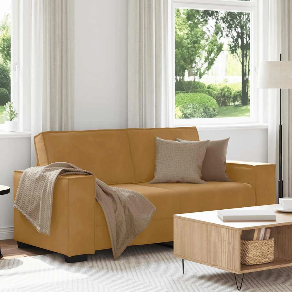 Dvivietė sofa, ruda, 180x78x84 cm, aksominė