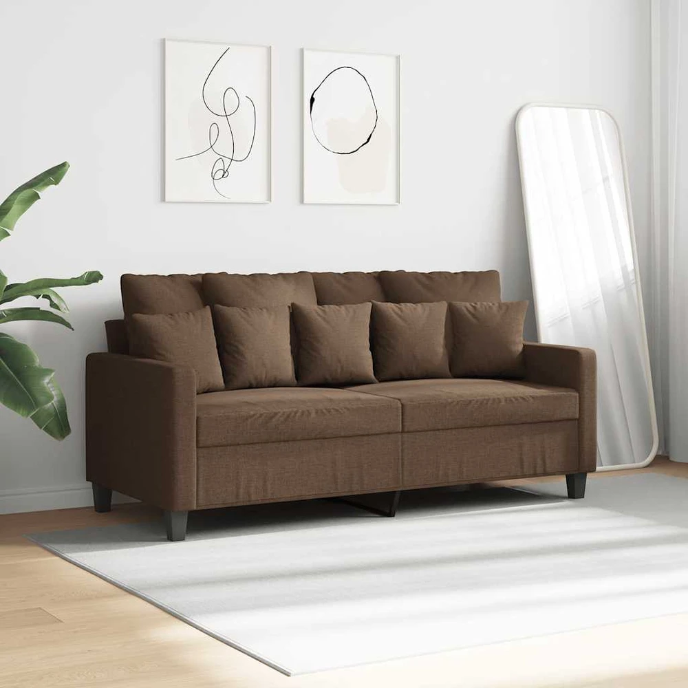 Dvivietė sofa, rudos spalvos, 140cm, audinys