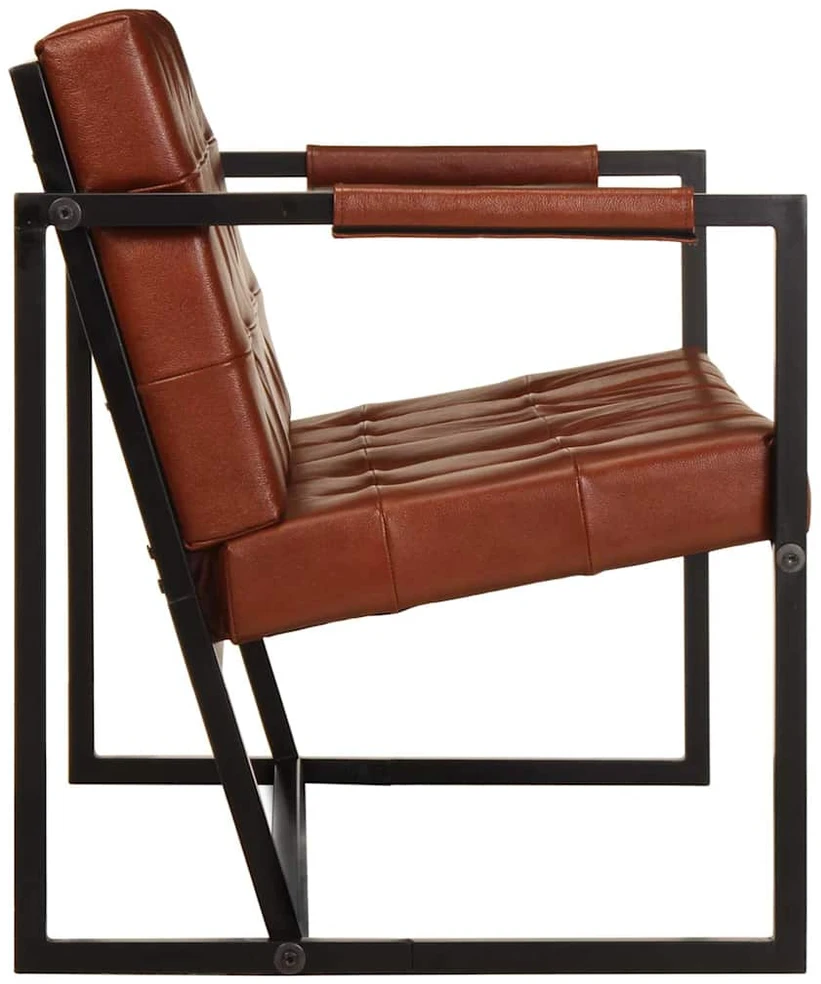Dvivietė sofa, rudos spalvos, tikra ožkos oda