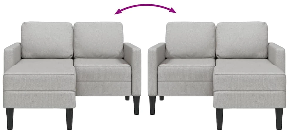 dvivietė sofa su gultu L formos debesies pilka 125 cm audinys
