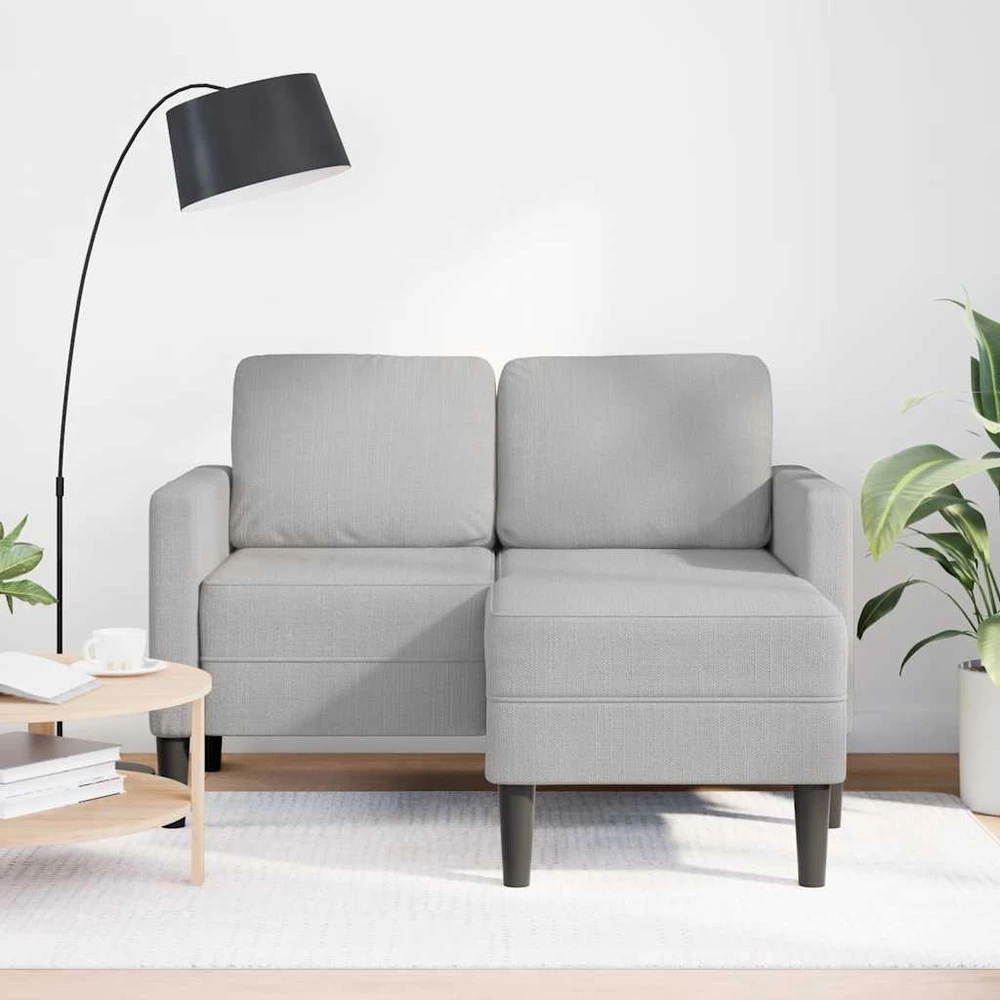 dvivietė sofa su gultu L formos debesies pilka 125 cm audinys