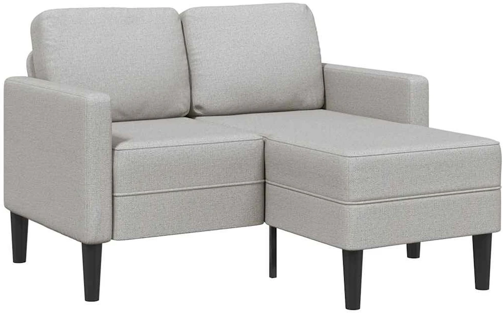 dvivietė sofa su gultu L formos debesies pilka 125 cm audinys
