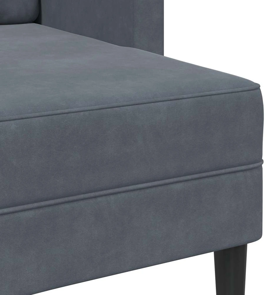 dvivietė sofa su gultu L formos tamsiai pilka 125 cm aksomas