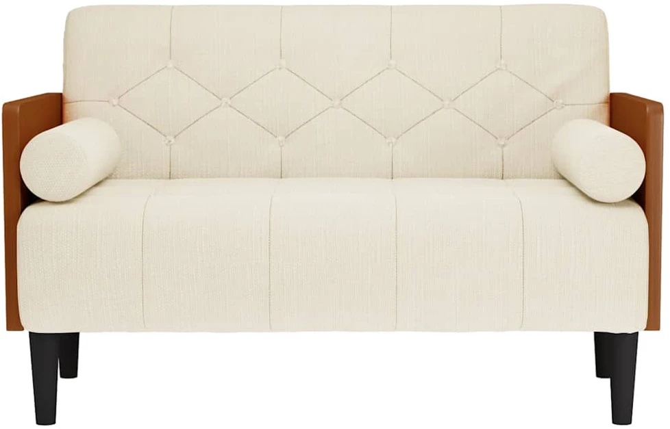 Dvivietė sofa su pagalvėlėmis, 110 cm, linas