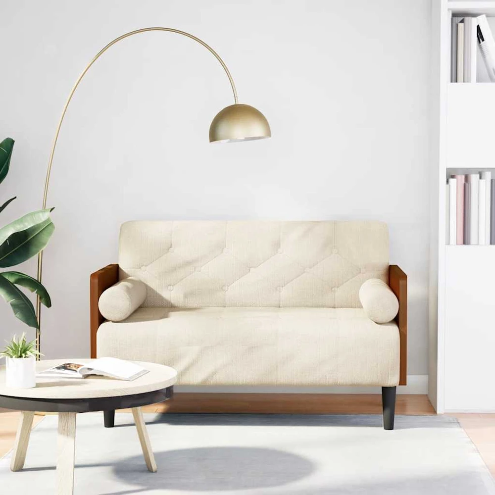 Dvivietė sofa su pagalvėlėmis, 110 cm, linas