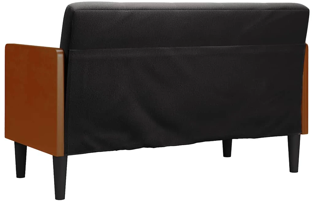 Dvivietė sofa su pagalvėlėmis, juoda, 110 cm, aksomas
