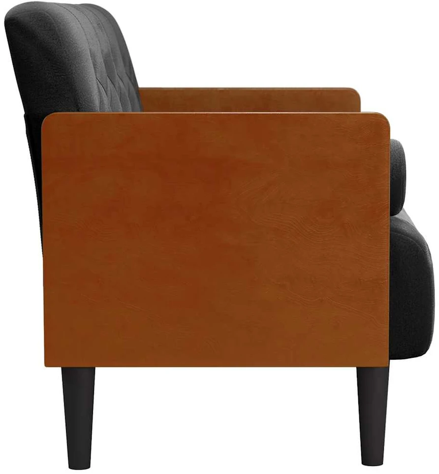 Dvivietė sofa su pagalvėlėmis, juoda, 110 cm, aksomas