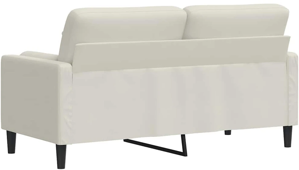Dvivietė sofa su pagalvėlėmis, kreminės spalvos, 140cm, aksomas