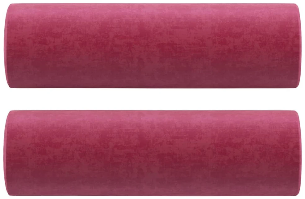Dvivietė sofa su pagalvėlėmis, raudonojo vyno, 140cm, aksomas