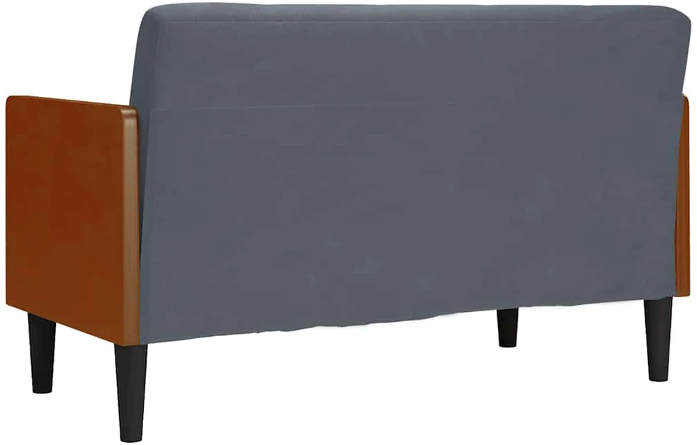 Dvivietė sofa su pagalvėlėmis, tamsiai pilka, 110 cm, aksomas