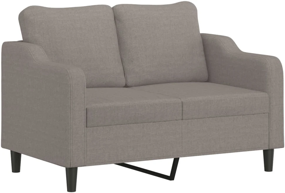 Dvivietė sofa su pagalvėlėmis, taupe spalvos, 120cm, audinys
