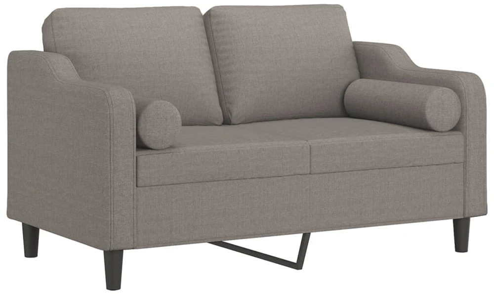 Dvivietė sofa su pagalvėlėmis, taupe spalvos, 120cm, audinys