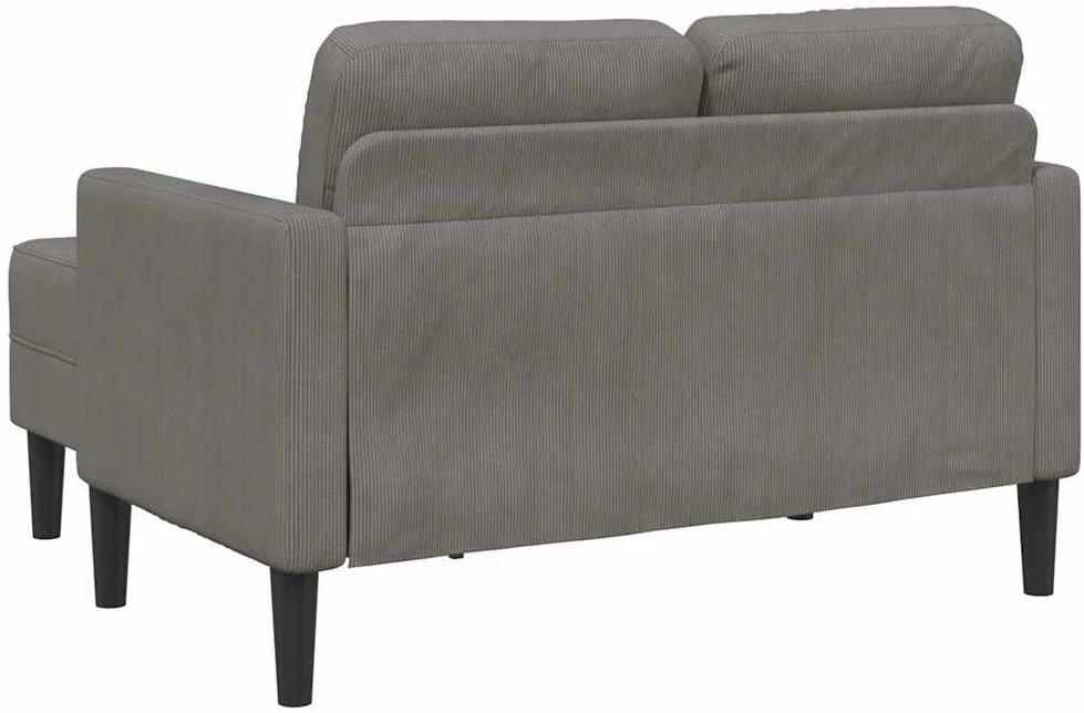 Dvivietė sofa su šezlongu, L formos, šviesiai pilka, 125 cm, linas